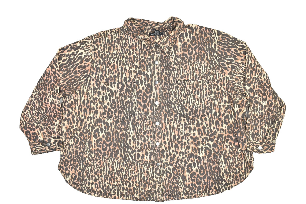 Women's Top Ashley Stewart Size 36W Plus Cheetah Long Sleeve